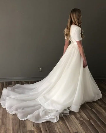 Princess Half Sleeve Wedding Dress BWD333
