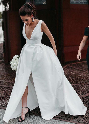 V Neck Wedding Dress BWD338