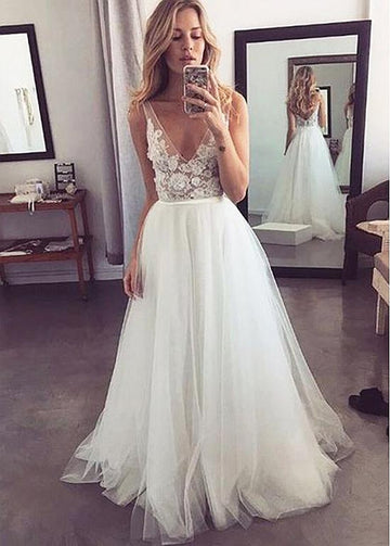 V Neck Wedding Dress BWD355