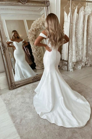 Off The Shoulder Mermaid Wedding Dress BWD359