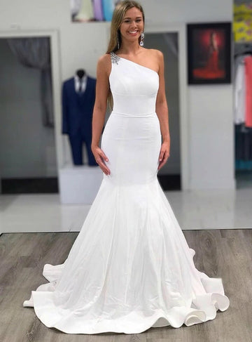 One Shoulder Mermaid Wedding Dress BWD368