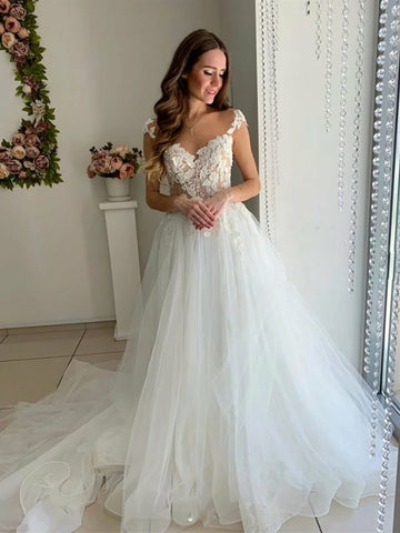 V Neck Wedding Dress BWD370