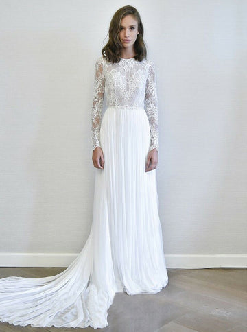 Long Sleeve BOHO Wedding Dress BWD376