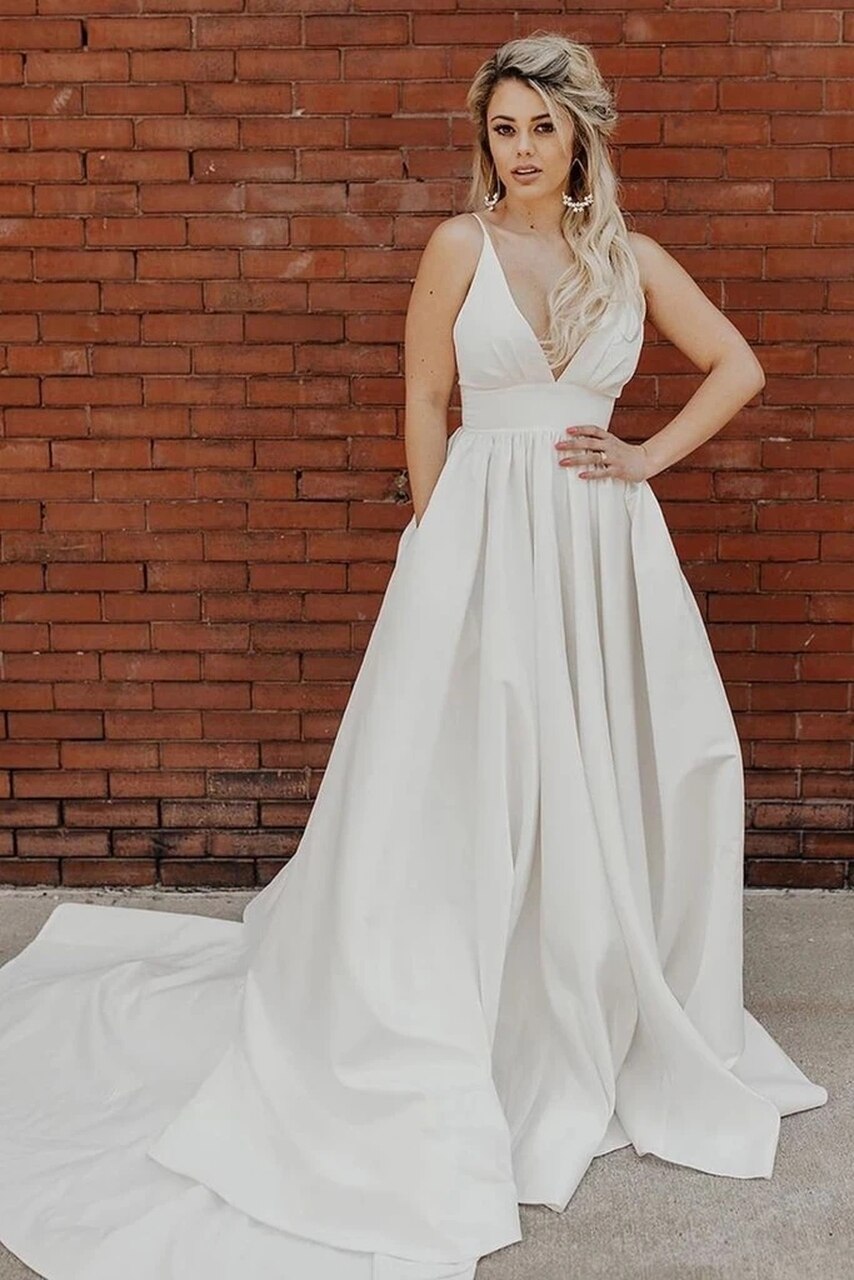 V Neck Wedding Dress BWD392