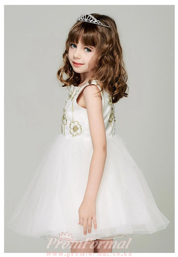 Princess Ivory Organza Short Mini Children's Prom Dress(AHC049)