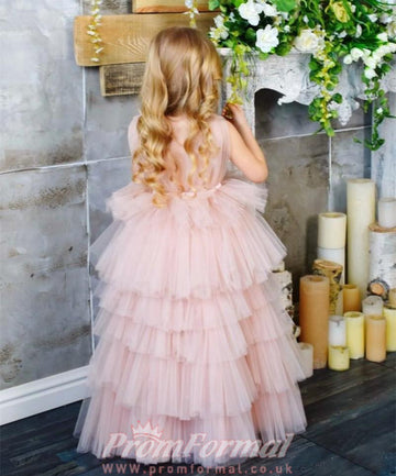 Pink Tulle Kids Dream Pageant Party Dress(AHC075)