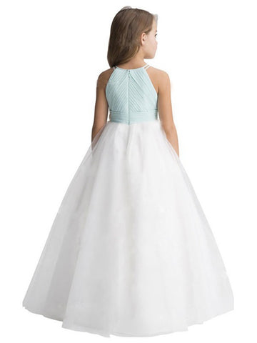 Halter Ruffles Long Flower Girl Dress ACH079