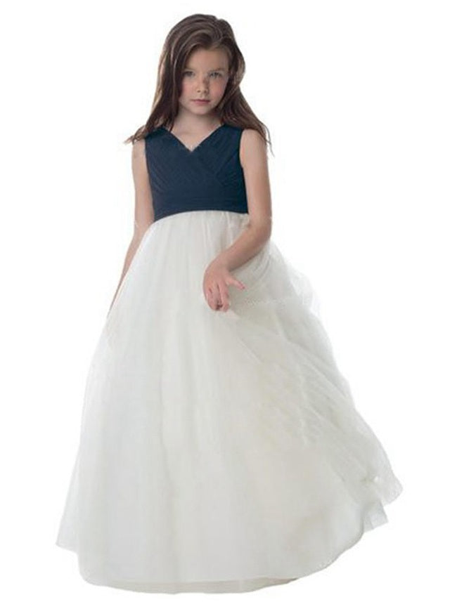 V Neck Tulle Flower Girl Dress ACH081