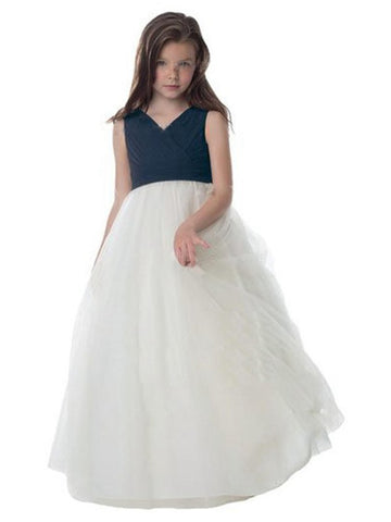 V Neck Tulle Flower Girl Dress ACH081