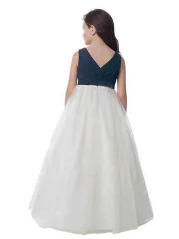 V Neck Tulle Flower Girl Dress ACH081