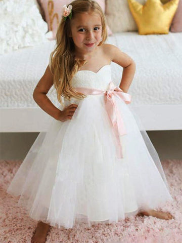 Sweetheart Ankle-Length Flower Girl Dress ACH092