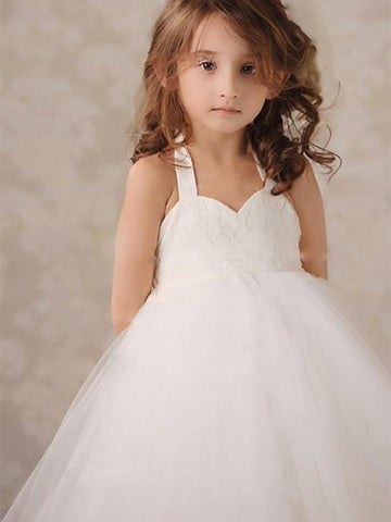 Halter Knee-Length Flower Girl Dress ACH093