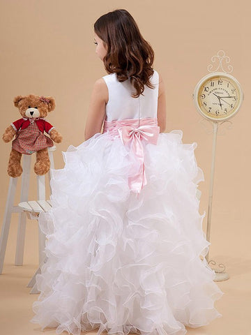 Ruffle Ball Gown Organza Flower Girl Dress ACH099