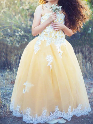 Gold Ball Gown Kids Prom Dress ACH105