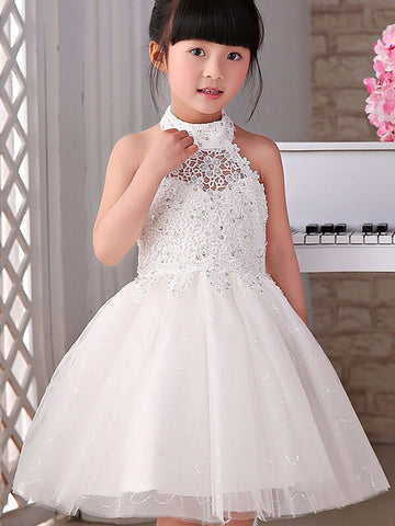 Princess Beading Halter Kids Prom Dress ACH107