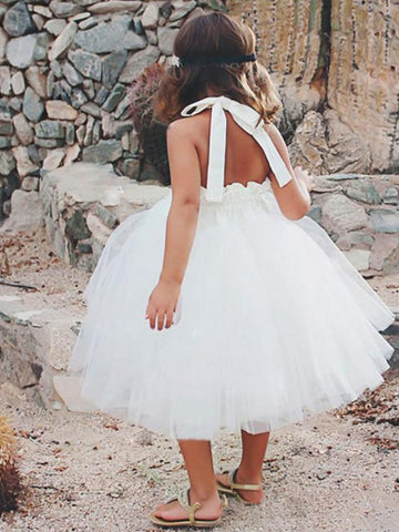 Straps Tulle Flower Girl Dress ACH117