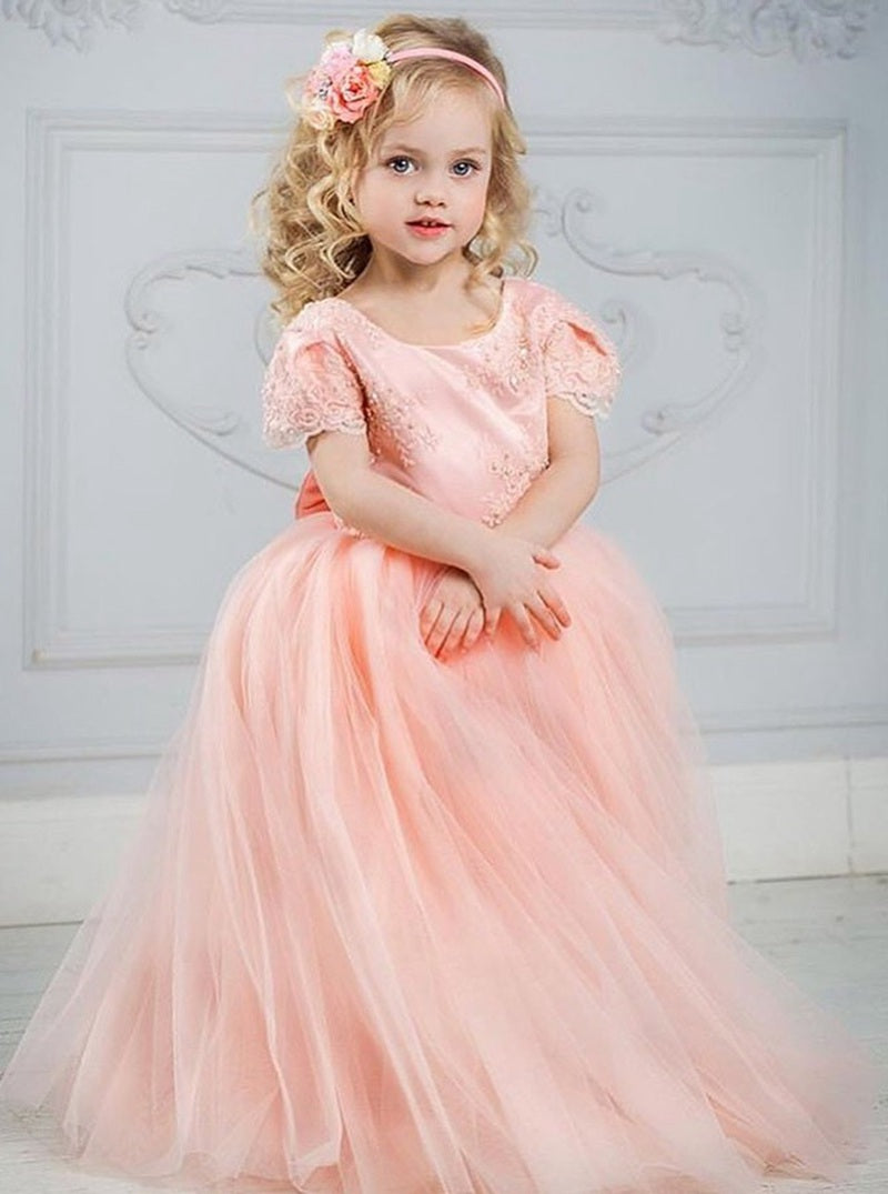 Pink Tulle Toddler Flower Girl Dress ACH124