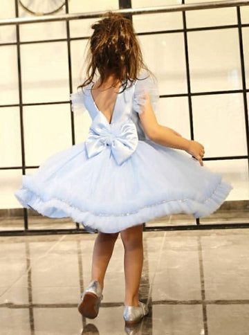 Sky Blue Ruffles Sky Blue Toddler Flower Girl Dress ACH140