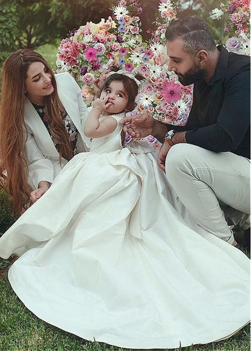 White Ball Gown Flower Girl Dress ACH161
