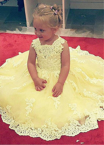 Yellow Toddler Ball Gown Flower Girl Dress ACH164