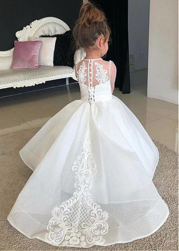 Tulle Toddler Long Sleeve A-line Flower Girl Dress ACH175