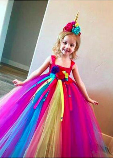 Colorful Cute Ball Gown Kids New Year Christmas Party Dress ACH184