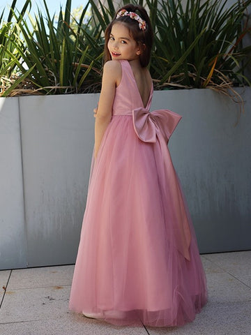 V Neck Tulle Kids Prom Dress ACH207