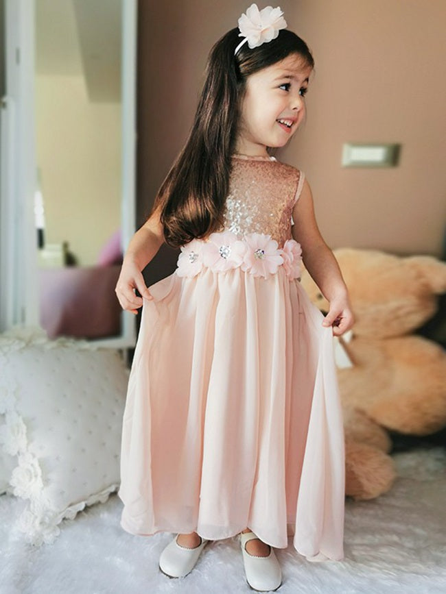 Rose Gold Sequin Toddler Prom Dress ACH221