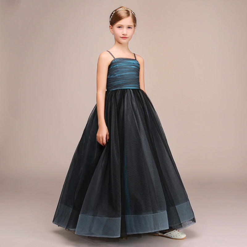 Cute Black Tulle Kids Girl Birthday Party Flower Girl Dress BCH030