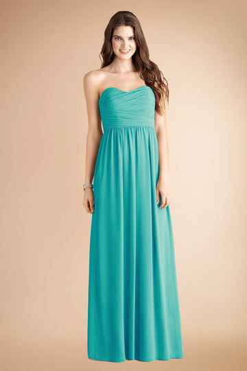 Turquoise Green Chiffon A-line Sweetheart Floor-length Bridesmaid Dress(BD782)