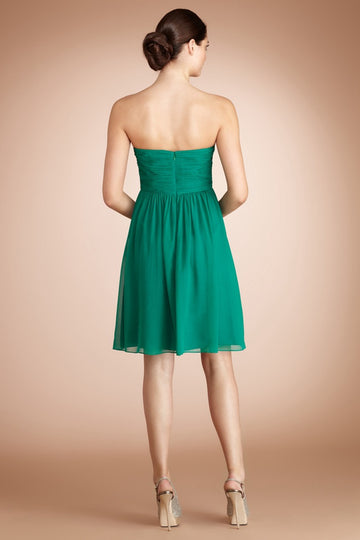 Green Chiffon A-line Sweetheart Short Bridesmaid Dress For Beach(BD785)