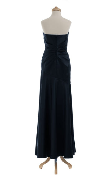 Satin A Line/Princess Black Sweetheart Floor Length Bridesmaid Dress(BSD001)