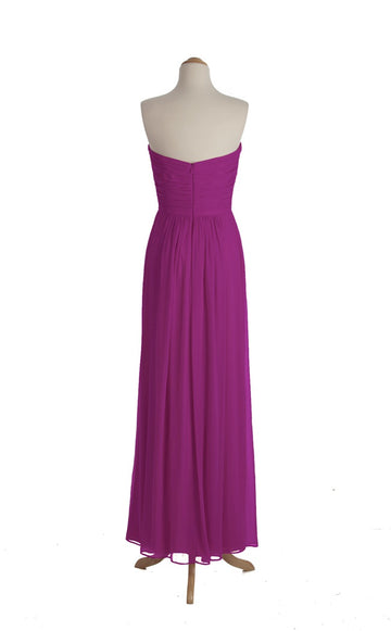 A Line/Princess Chiffon Sweetheart Dark Fuchsia Bridesmaid Dress(BSD016)