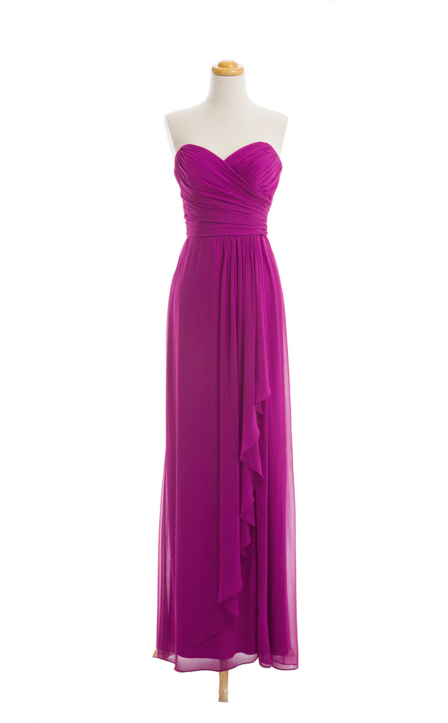 Chiffon A Line Sweetheart Floor Length Bridesmaid Dress(BSD021)