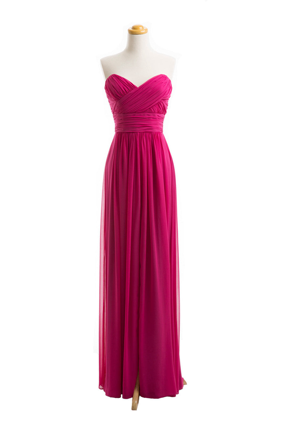 A Line Chiffon Sweetheart Floor Length Bridesmaid Dress(BSD024)