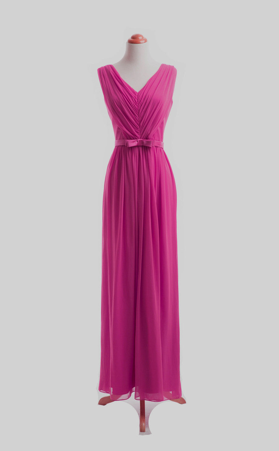 Chiffon A Line V-Neck Floor Length Bridesmaid Dress(BSD025)