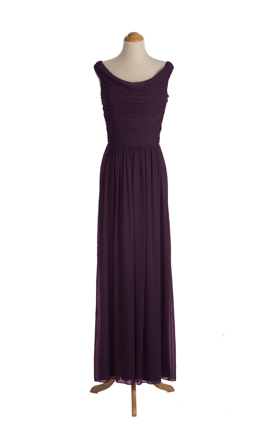 A Line Cowl Floor Length Bridesmaid Dress(BSD033)