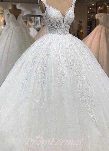 Ball Gown Straps Sweetheart Princess Vintage Lace Wedding Dress BWD023