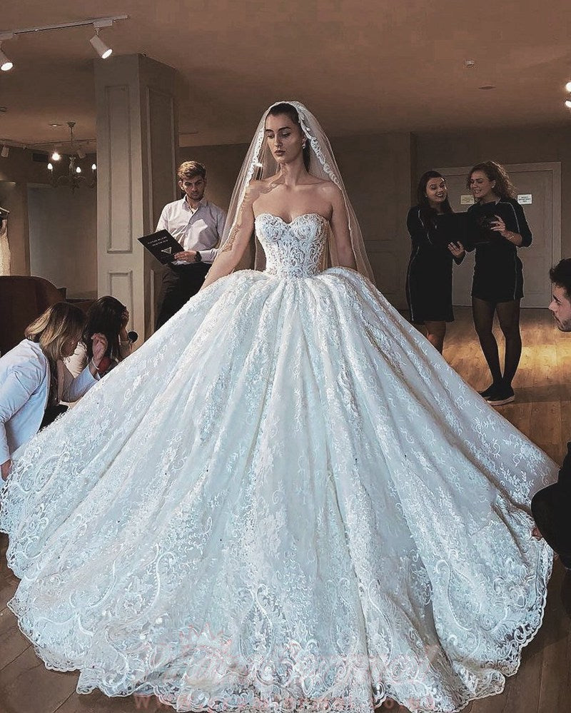 Strapless Luxury Sweetheart Princess Lace Wedding Dress BWD033 strapless-luxury-sweetheart-princess-lace-wedding-dress-bwd033