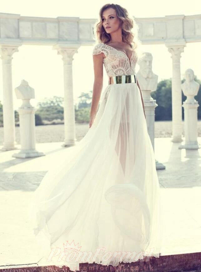 Simple Boho Chiffon Flowy Summer Beach Wedding Dress London BWD091 Simple Boho Chiffon Flowy Summer Beach Wedding Dress London BWD091
