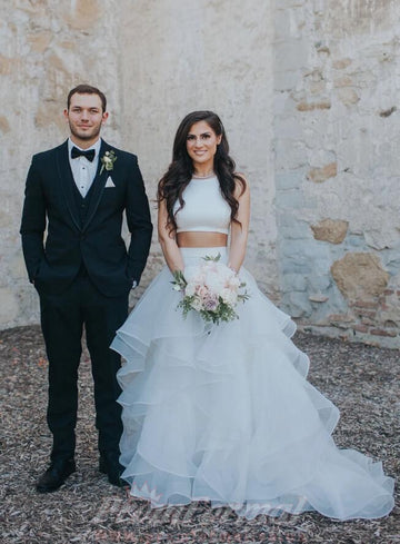 Two Piece Wedding Dress with Ruffles Castle Wedding BWD128