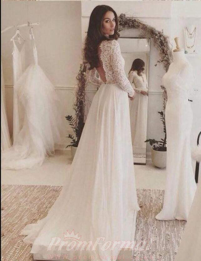 Long sleeve best sale wedding reception dress