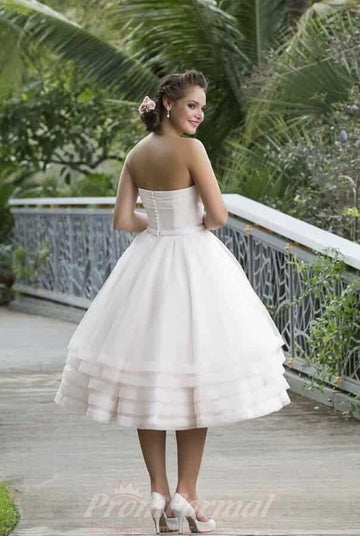 Vintage 1950s Tea Length Rockabilly Wedding Dress BWD164