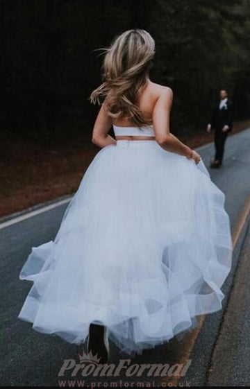 Casual Halter 2 Piece Country Outdoor Wedding Dress BWD195