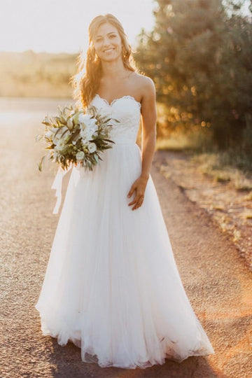 Sweetheart A-line Country Summer Wedding Dress BWD210