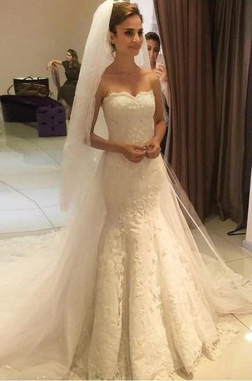 Sweetheart Mermaid Lace Bridal Gown for Petite Brides BWD211