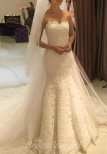 Sweetheart Mermaid Lace Bridal Gown for Petite Brides BWD211