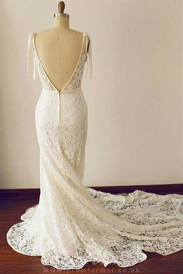 Lace V Neck Mermaid Wedding Dress BWD227