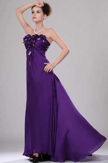 A-Line Regency Chiffon Strapless With Beading Bridesmaid Dress(UKBD03-439)