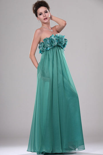 A-Line Jade Chiffon Strapless With Draping Bridesmaid Dress(UKBD03-444)